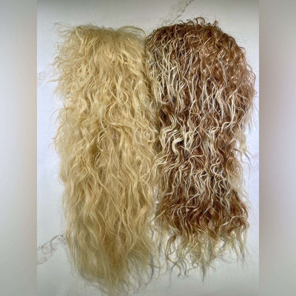 🥳🥳 2Fer HAIR, 20” & 22” long, Kinky/Curly with long layers, bangs, Blondes - Picture 3 of 16